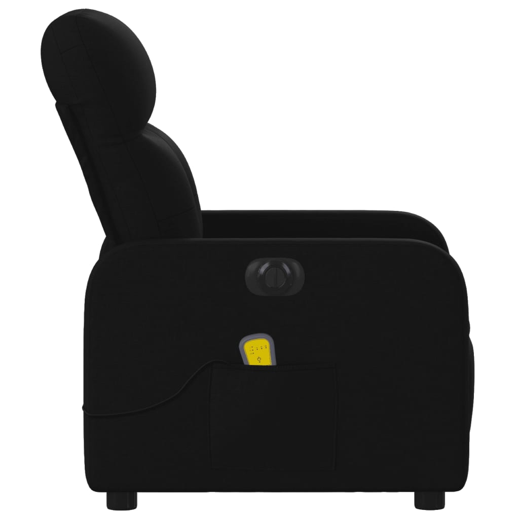 Fotoliu electric de masaj rabatabil, negru, textil