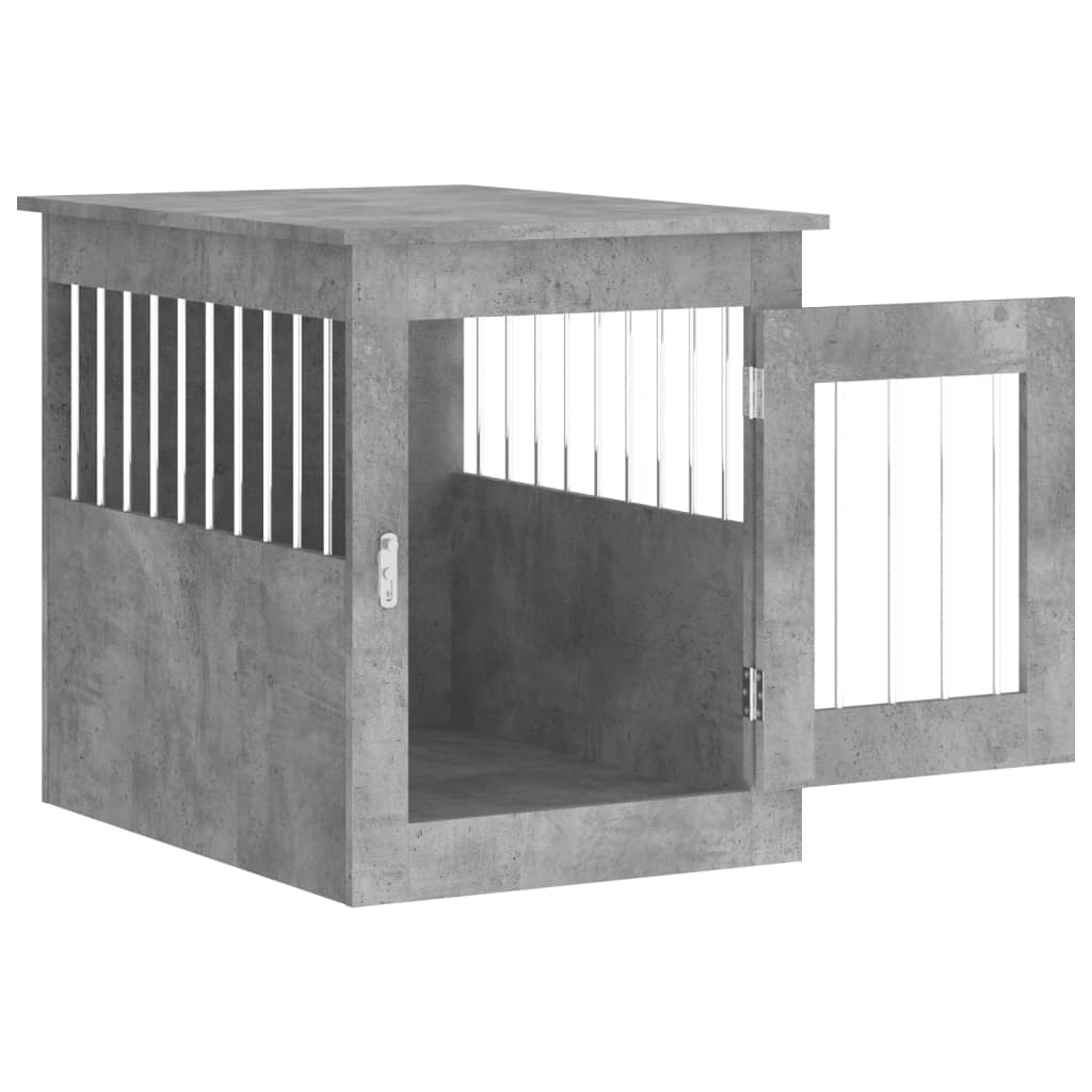 Ladă pentru câini, gri beton, 55x75x65 cm, lemn compozit
