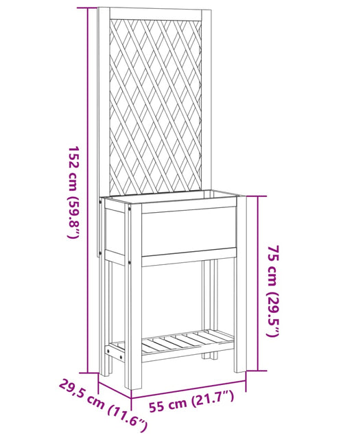 Загрузите изображение в средство просмотра галереи, Jardinieră cu spalier/poliță, 55x29,5x152 cm, lemn masiv acacia
