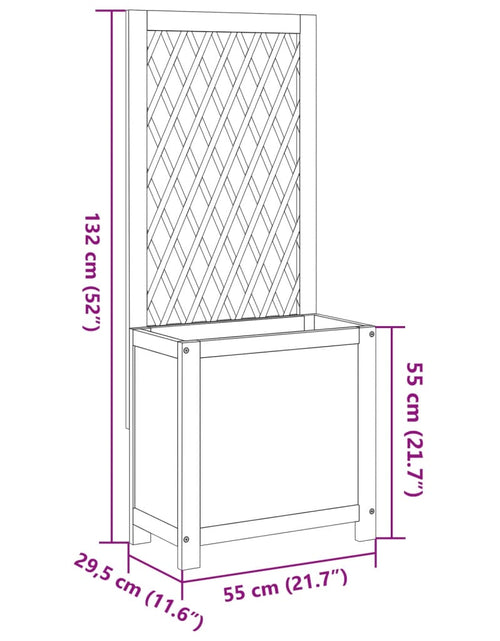 Загрузите изображение в средство просмотра галереи, Jardinieră cu spalier, 55x29,5x132 cm, lemn masiv acacia
