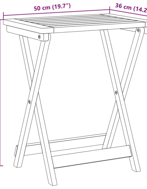 Загрузите изображение в средство просмотра галереи, Masă de grădină pliabilă, 50x36x60 cm, lemn masiv de acacia
