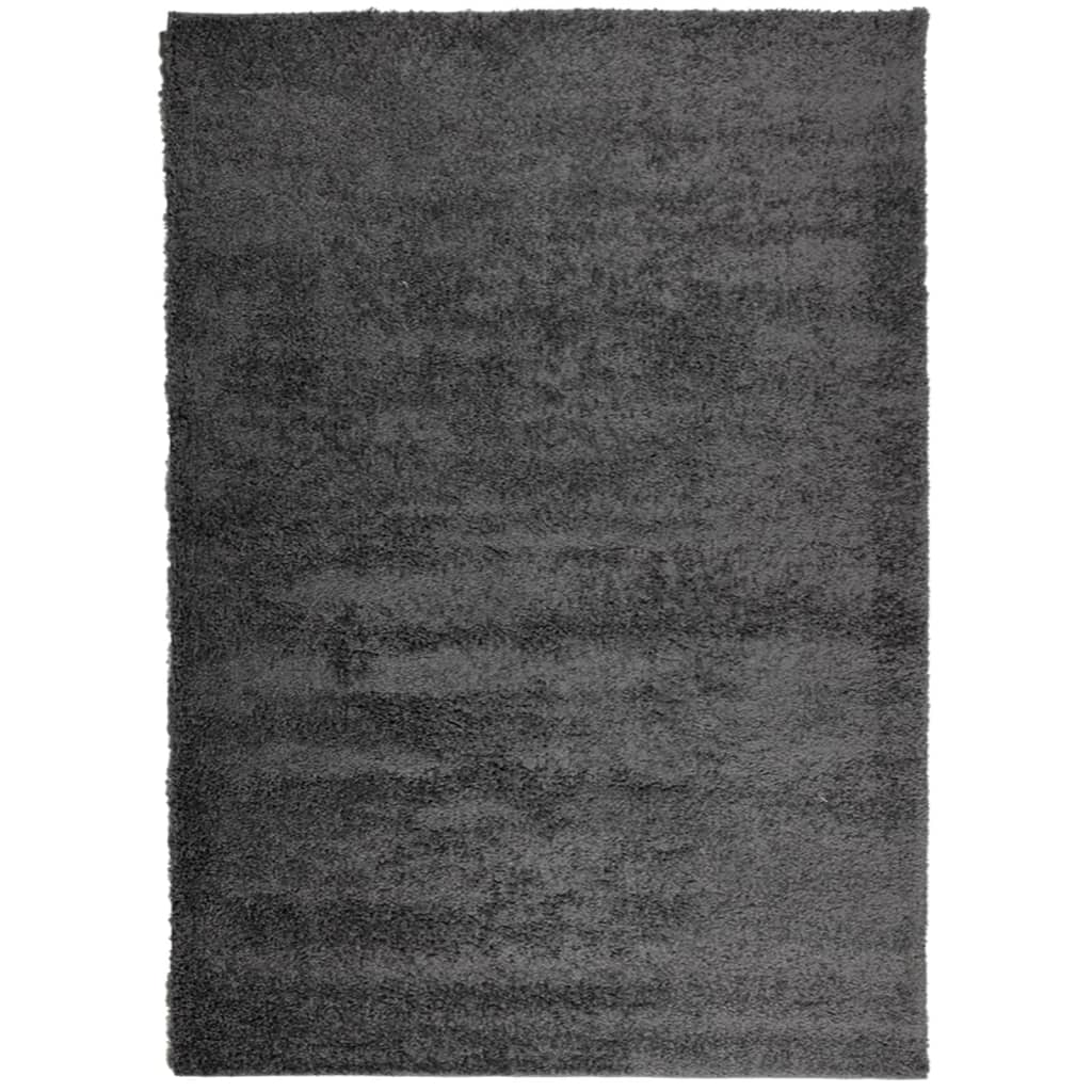 Covor pufos "PAMPLONA" fire înalte antracit modern 240x340 cm