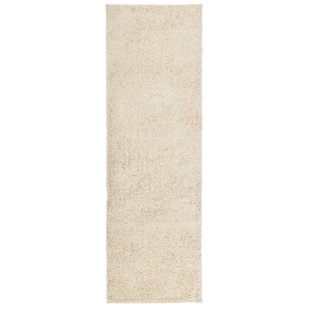 Covor pufos "PAMPLONA" cu fire înalte, auriu modern, 80x250 cm