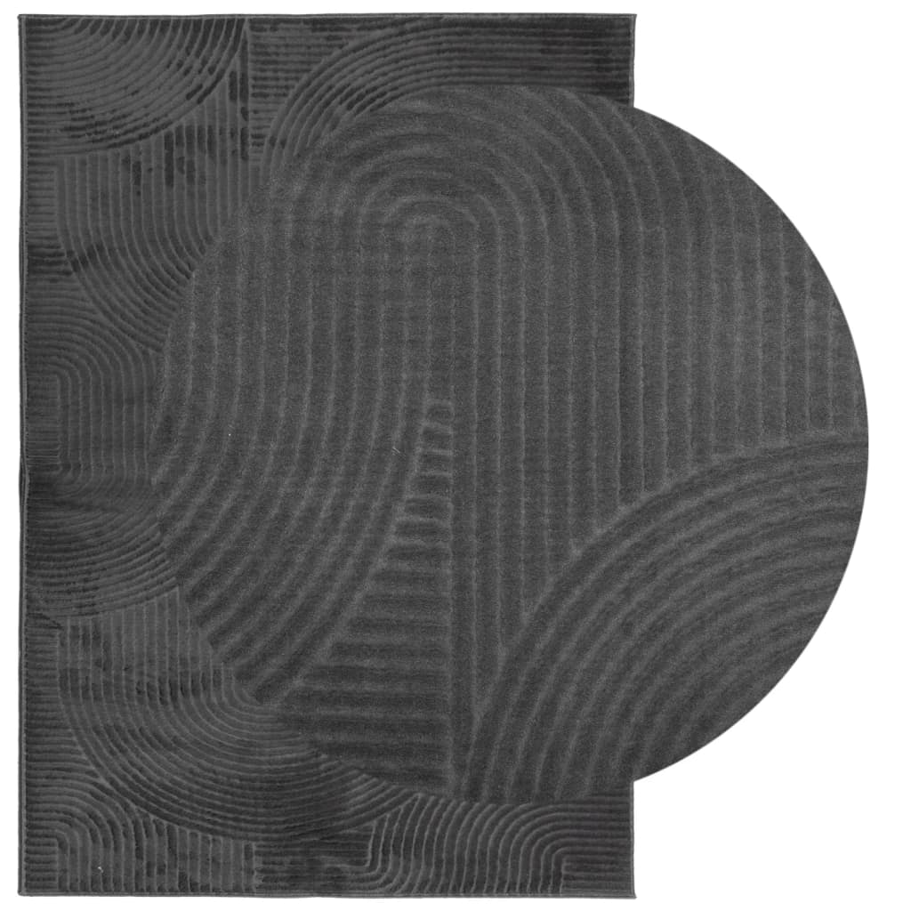 Covor "IZA" aspect scandinav cu fire scurte, antracit,140x200cm