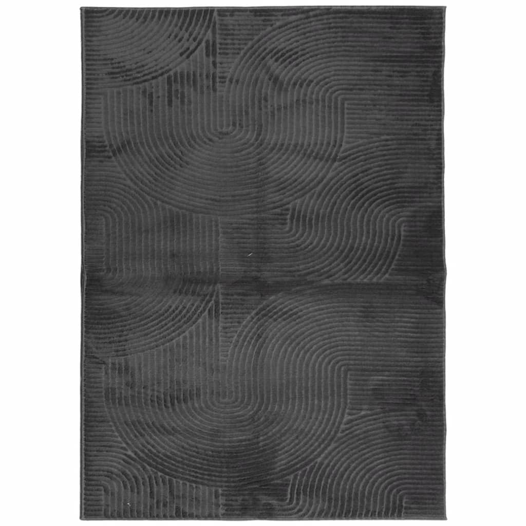 Covor "IZA" aspect scandinav cu fire scurte, antracit,240x340cm