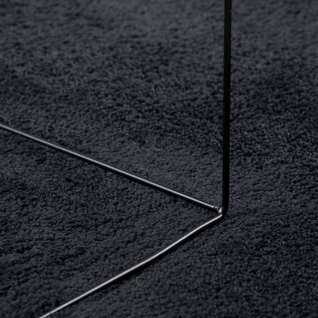 Covor „OVIEDO”, fire scurte, negru, 100x200 cm - Lando