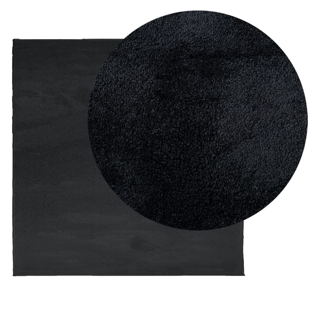 Covor „OVIEDO”, fire scurte, negru, 120x120 cm