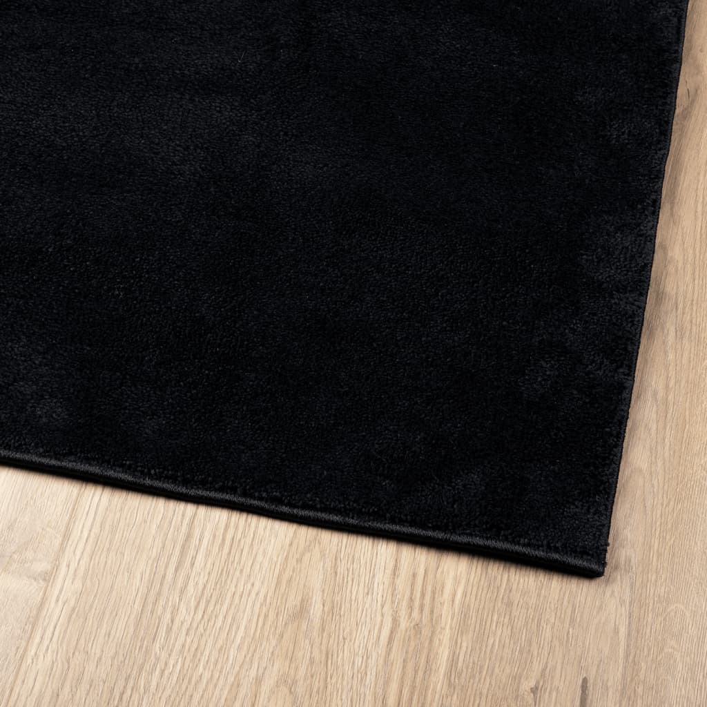 Covor „OVIEDO”, fire scurte, negru, 160x160 cm - Lando