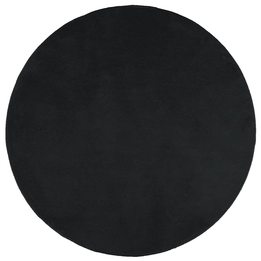 Covor „OVIEDO”, fire scurte, negru, Ø 160 cm