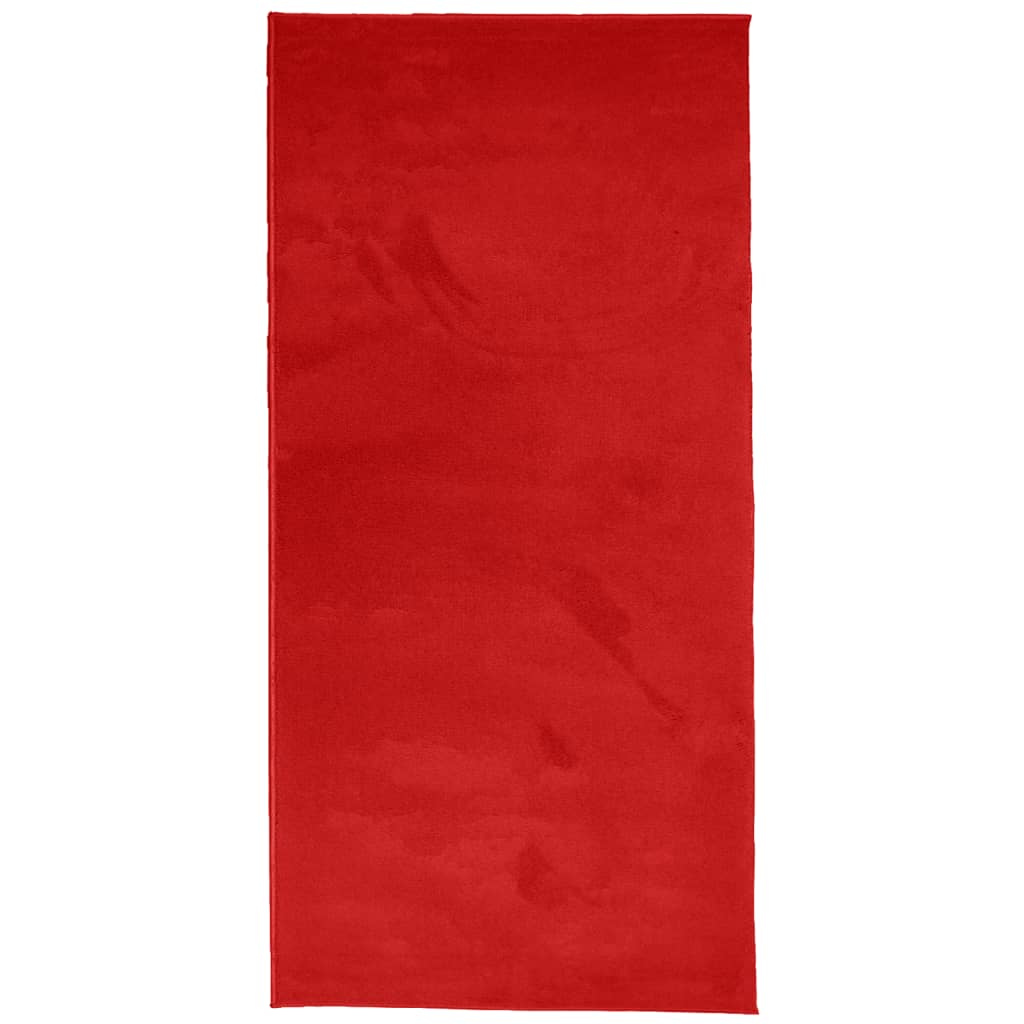 Covor „OVIEDO”, fire scurte, roșu, 100x200 cm - Lando