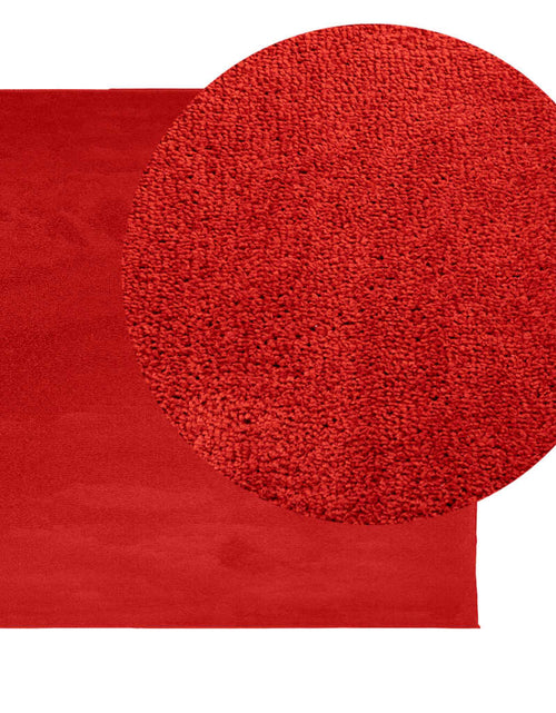 Загрузите изображение в средство просмотра галереи, Covor „OVIEDO”, fire scurte, roșu, 120x120 cm - Lando
