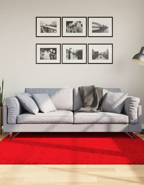 Încărcați imaginea în vizualizatorul Galerie, Covor „OVIEDO”, fire scurte, roșu, 160x160 cm - Lando
