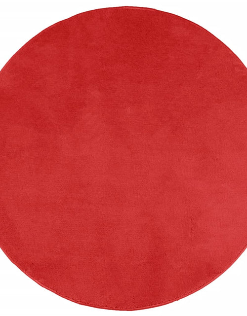 Загрузите изображение в средство просмотра галереи, Covor „OVIEDO”, fire scurte, roșu, Ø 80 cm
