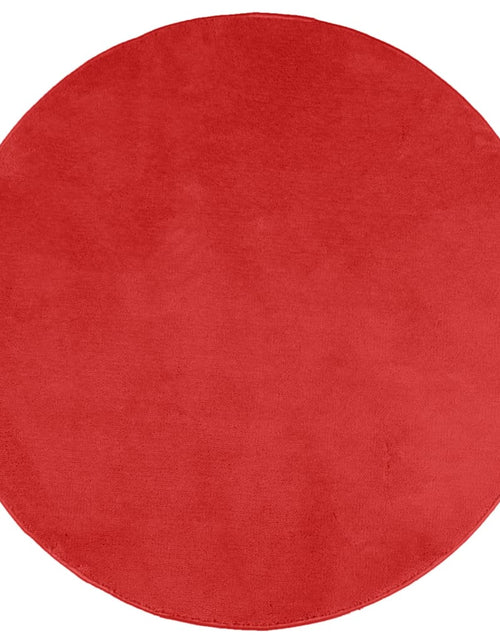 Загрузите изображение в средство просмотра галереи, Covor „OVIEDO”, fire scurte, roșu, Ø 280 cm
