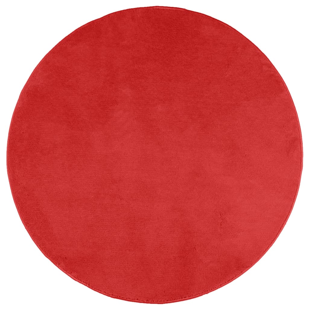 Covor „OVIEDO”, fire scurte, roșu, Ø 280 cm