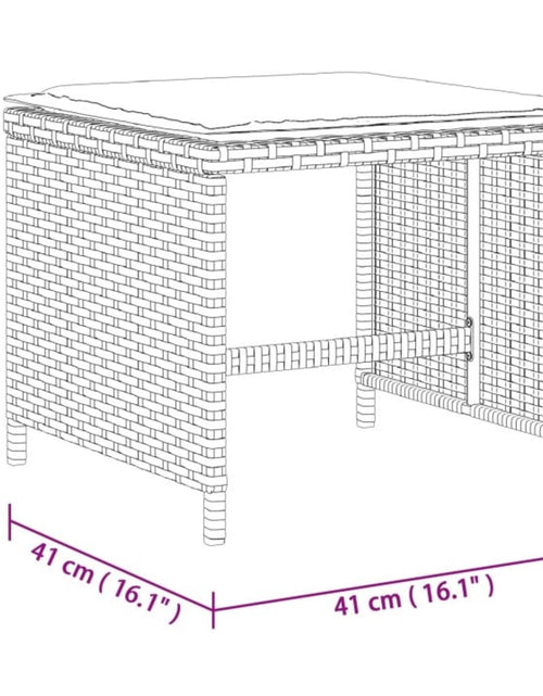Încărcați imaginea în vizualizatorul Galerie, Scaune de grădină cu perne, 4 buc., maro 41x41x36 cm poliratan
