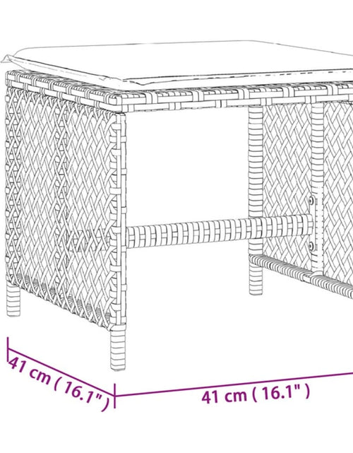 Încărcați imaginea în vizualizatorul Galerie, Scaune de grădină cu perne, 4 buc., maro 41x41x36 cm poliratan
