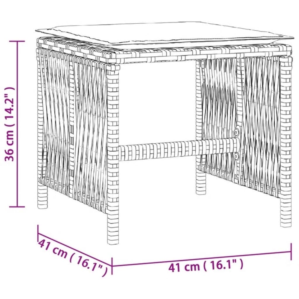 Scaune de grădină cu perne, 4 buc. gri 41x41x36 cm poliratan