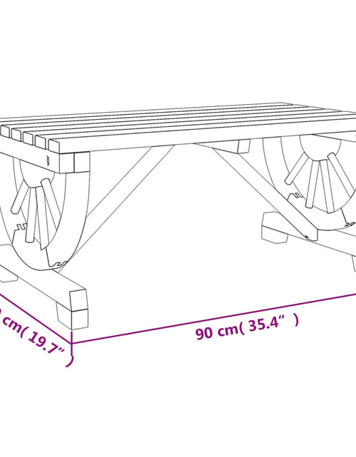 Загрузите изображение в средство просмотра галереи, Măsuță de cafea de grădină, 90x50x40 cm, lemn masiv de brad

