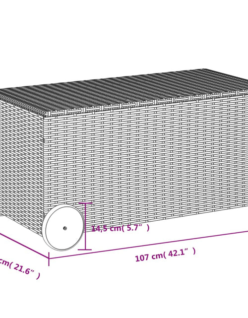Încărcați imaginea în vizualizatorul Galerie, Ladă depozitare de grădină cu roți, maro, 190 L, poliratan
