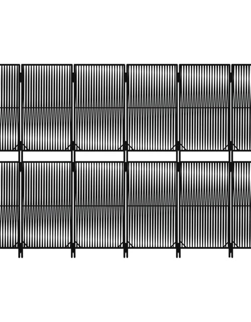 Încărcați imaginea în vizualizatorul Galerie, Separator de cameră cu 6 panouri, negru, poliratan
