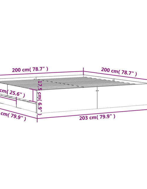 Încărcați imaginea în vizualizatorul Galerie, Cadru de pat cu sertare negru 200x200 cm lemn prelucrat
