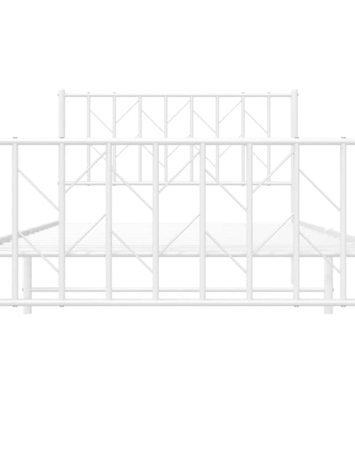Загрузите изображение в средство просмотра галереи, Cadru de pat metalic cu tăblie de cap/picioare  alb 107x203 cm
