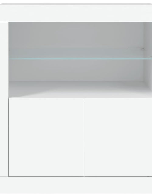 Загрузите изображение в средство просмотра галереи, Servantă cu lumini LED, alb, 60,5x37x67 cm
