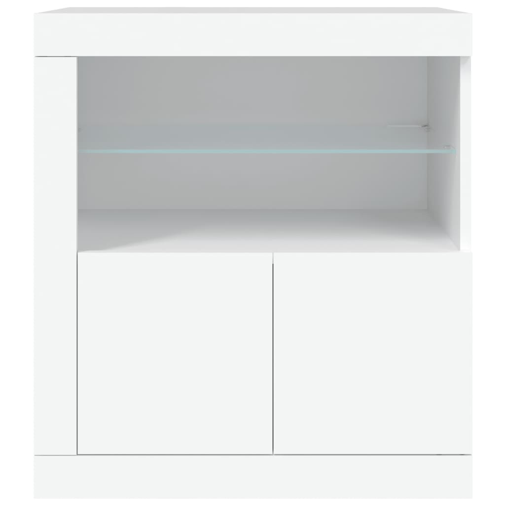 Servantă cu lumini LED, alb, 60,5x37x67 cm