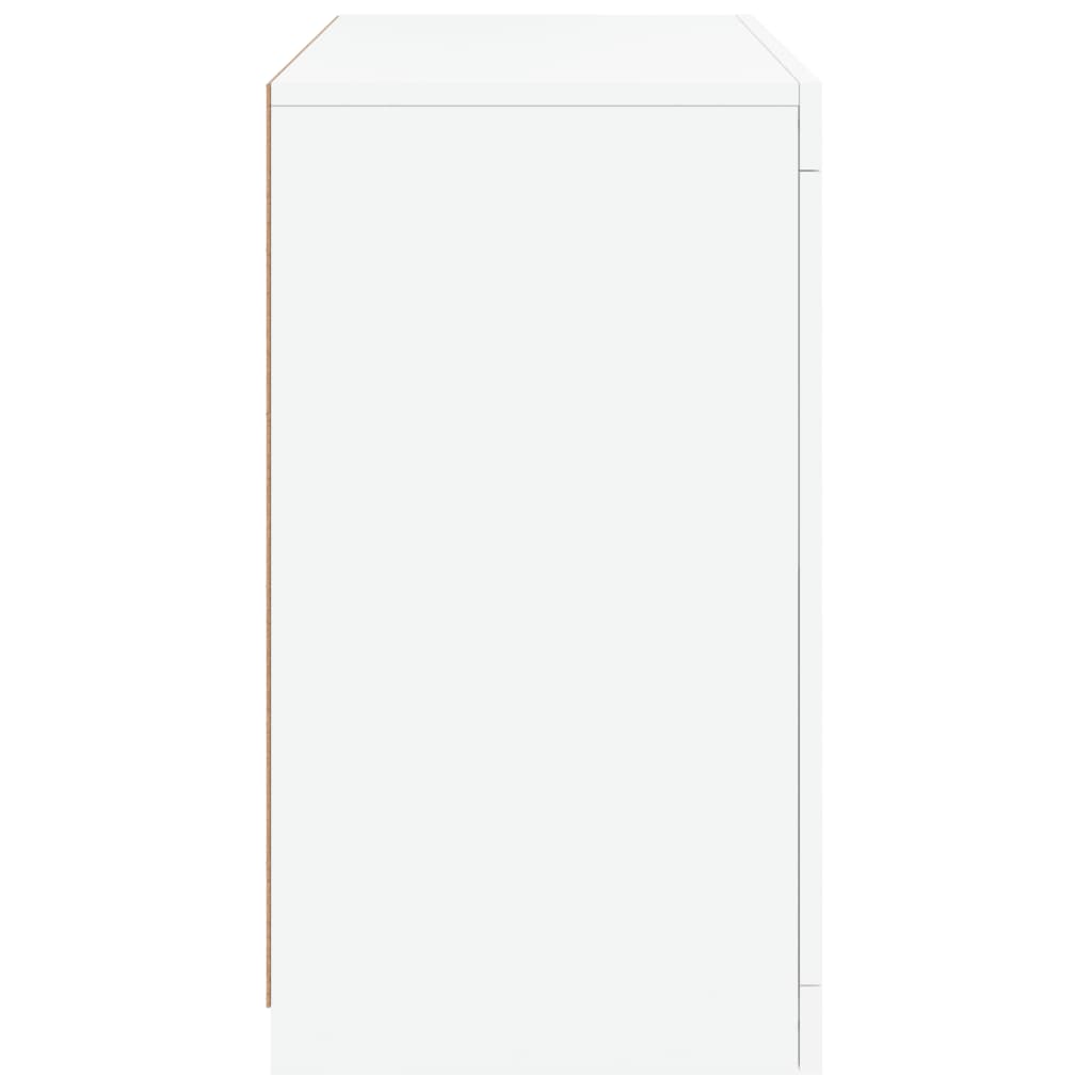 Servantă cu lumini LED, alb, 60,5x37x67 cm