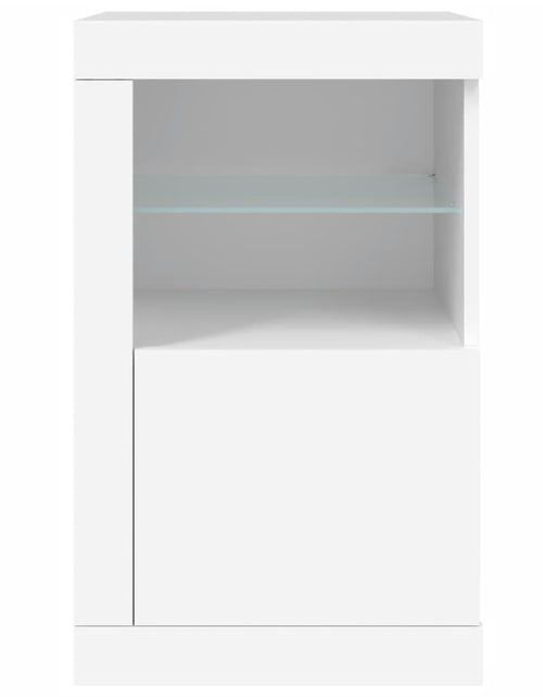 Încărcați imaginea în vizualizatorul Galerie, Dulapuri laterale cu lumini LED 2 buc. alb lemn prelucrat
