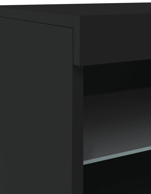 Încărcați imaginea în vizualizatorul Galerie, Servantă cu lumini LED, negru, 60x37x67 cm

