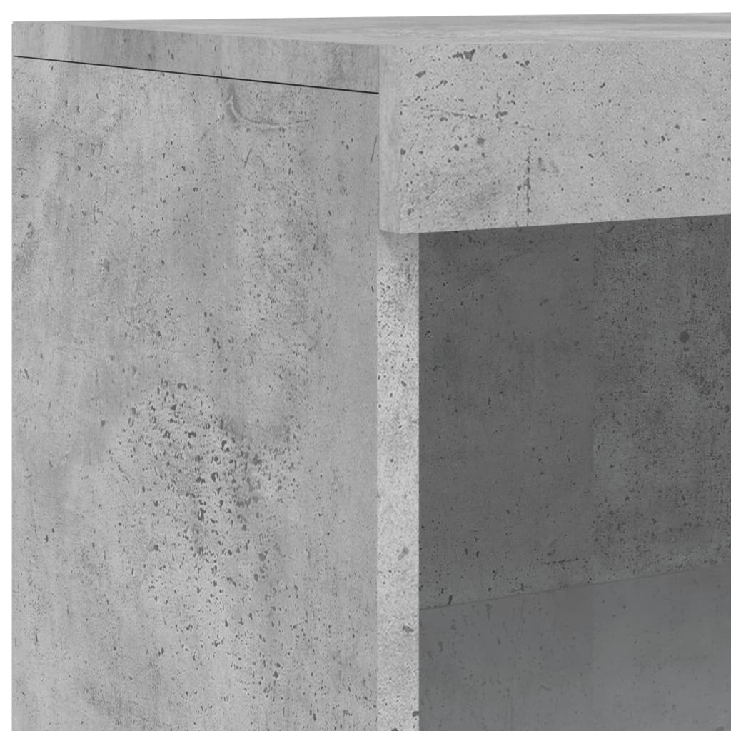 Servantă cu lumini LED, gri beton, 60,5x37x100 cm