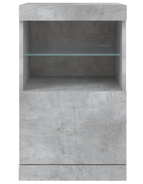 Загрузите изображение в средство просмотра галереи, Servantă cu lumini LED, gri beton, 41x37x67 cm
