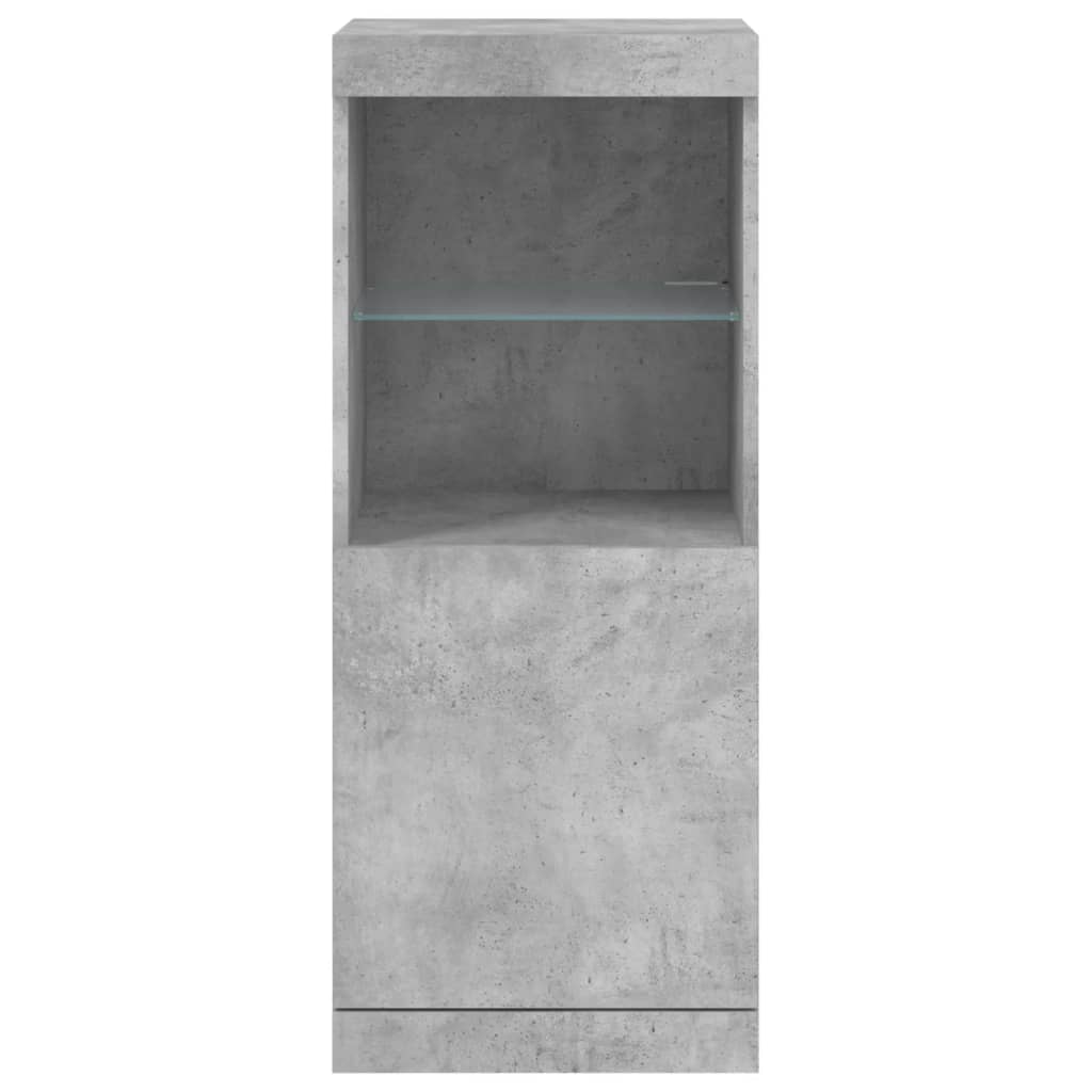 Servantă cu lumini LED, gri beton, 41x37x100 cm