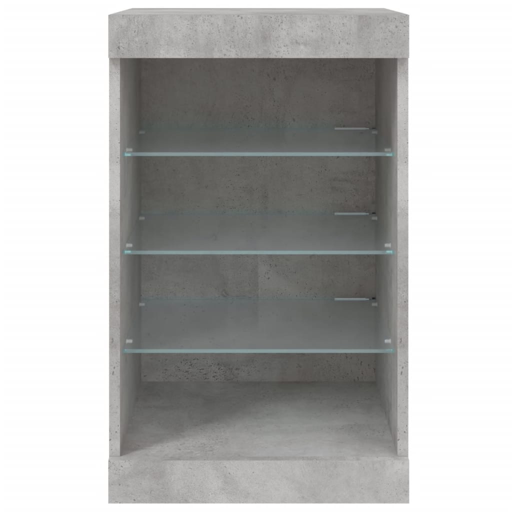 Servantă cu lumini LED, gri beton, 41x37x67 cm