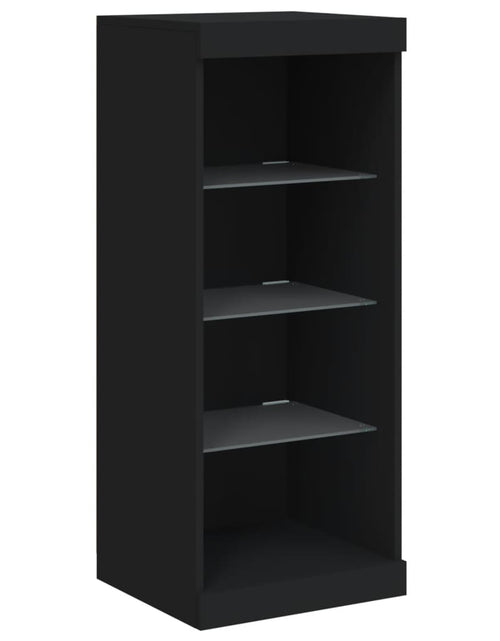 Загрузите изображение в средство просмотра галереи, Servantă cu lumini LED, negru, 41x37x100 cm
