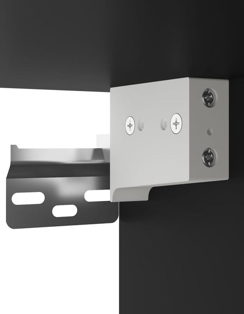 Încărcați imaginea în vizualizatorul Galerie, Noptieră montată pe perete cu lumini LED, negru
