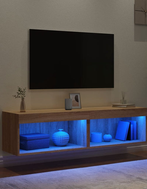 Încărcați imaginea în vizualizatorul Galerie, Comode TV cu lumini LED, 2 buc., stejar sonoma, 60x30x30 cm
