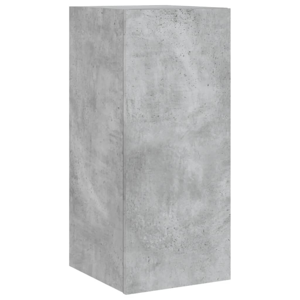 Comode TV de perete cu lumini LED 2 buc. gri beton 30,5x35x70cm