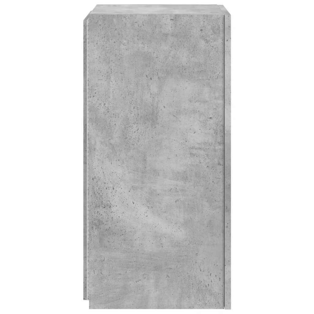 Comode TV de perete cu lumini LED 2 buc. gri beton 30,5x35x70cm