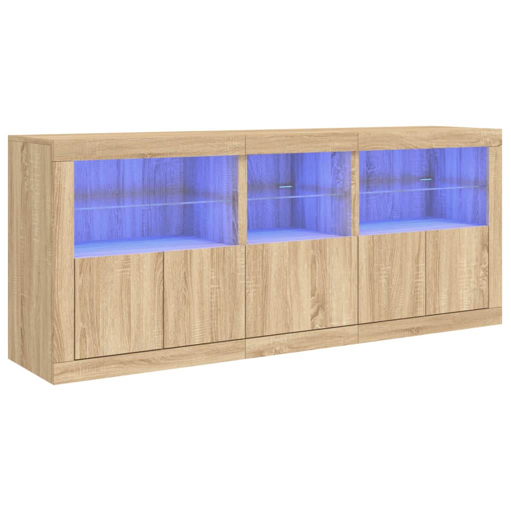 Dulap cu lumini LED, stejar sonoma, 162x37x67 cm