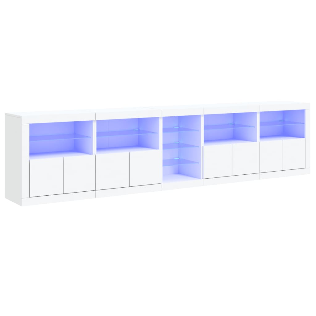 Dulap cu lumini LED, alb, 283x37x67 cm