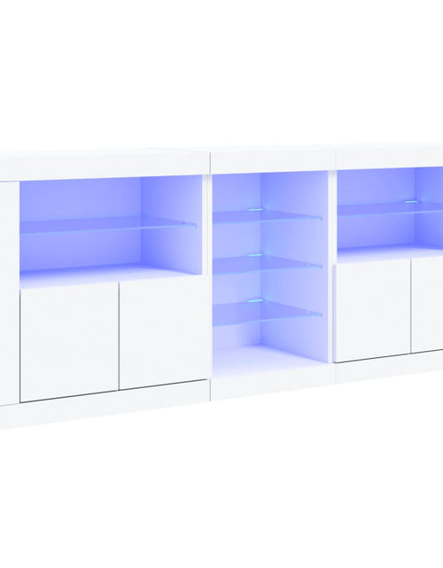 Încărcați imaginea în vizualizatorul Galerie, Servantă cu lumini LED, alb, 162x37x67 cm
