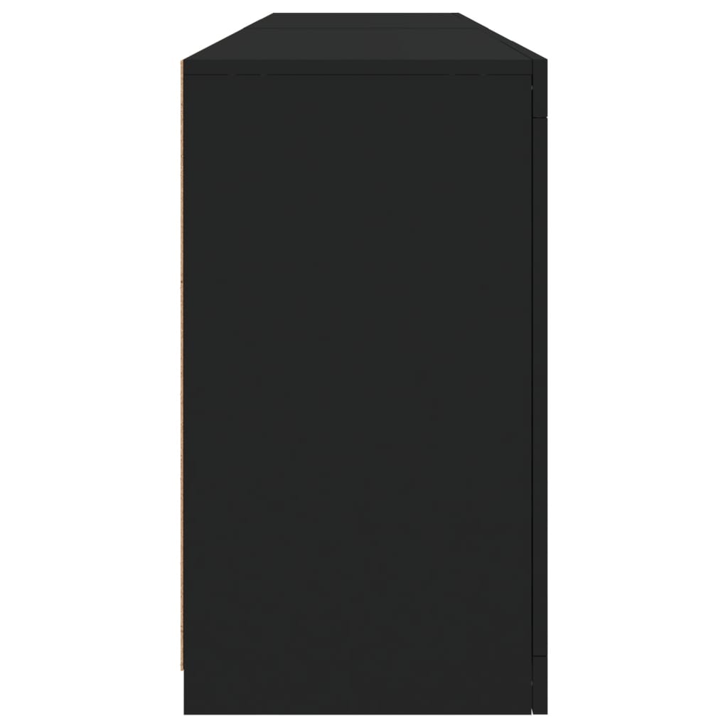 Servantă cu lumini LED, negru, 164x37x67 cm