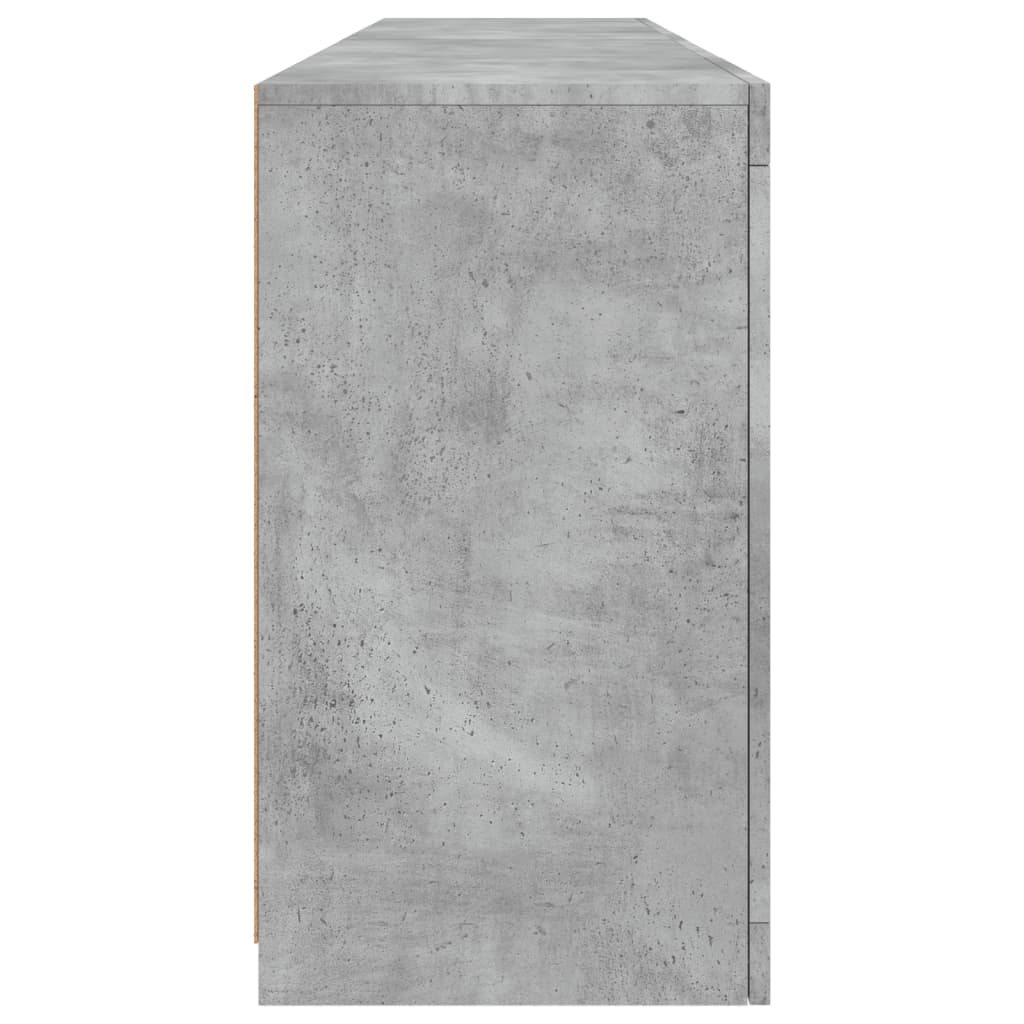 Servantă cu lumini LED, gri beton, 164x37x67 cm