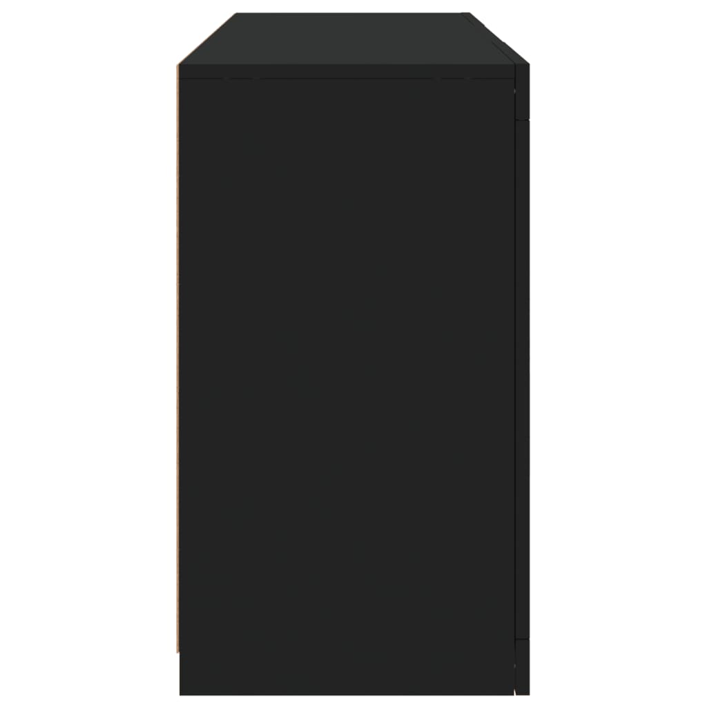 Servantă cu lumini LED, negru, 123x37x67 cm