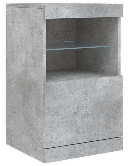 Încărcați imaginea în vizualizatorul Galerie, Servantă cu lumini LED, gri beton, 123x37x67 cm
