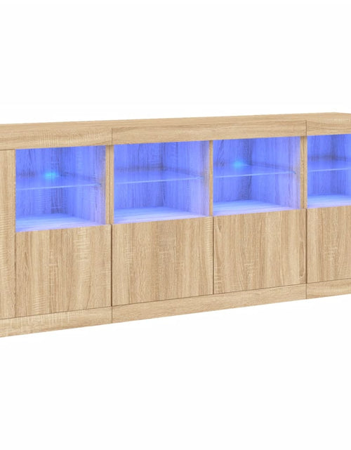 Загрузите изображение в средство просмотра галереи, Servantă cu lumini LED, stejar sonoma, 163x37x67 cm
