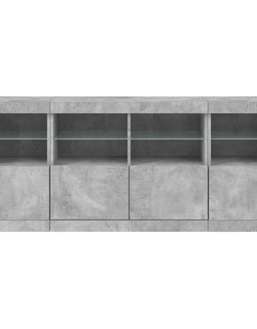 Încărcați imaginea în vizualizatorul Galerie, Servantă cu lumini LED, gri beton, 163x37x67 cm
